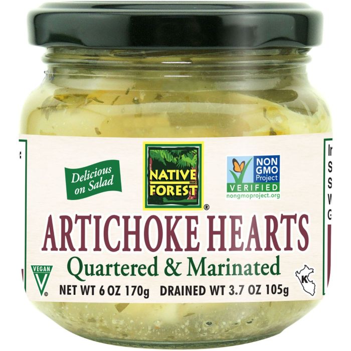 NATIVE FOREST: Marinated Artichoke Hearts Gluten Free, 6 oz