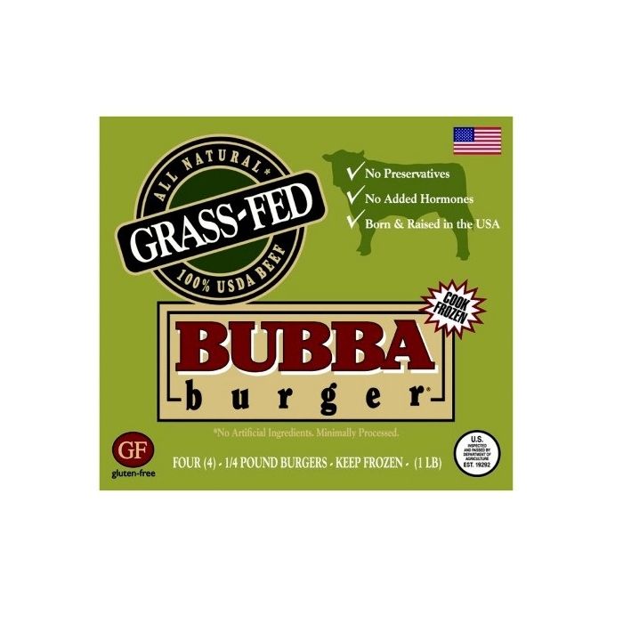 BUBBA BURGER: Grass Fed Burger 4 pk, 1 lb