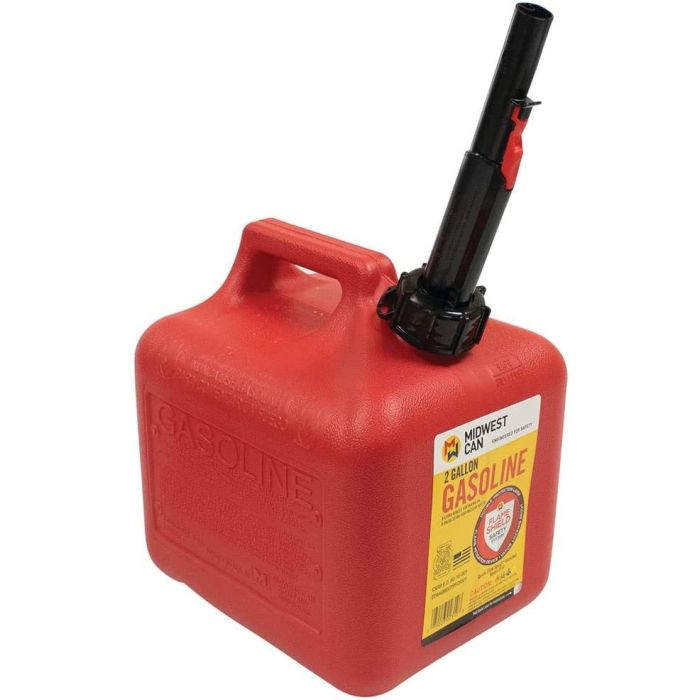 MIDWEST CAN: Can Gas 2Gal Carb Spout, 2 ga