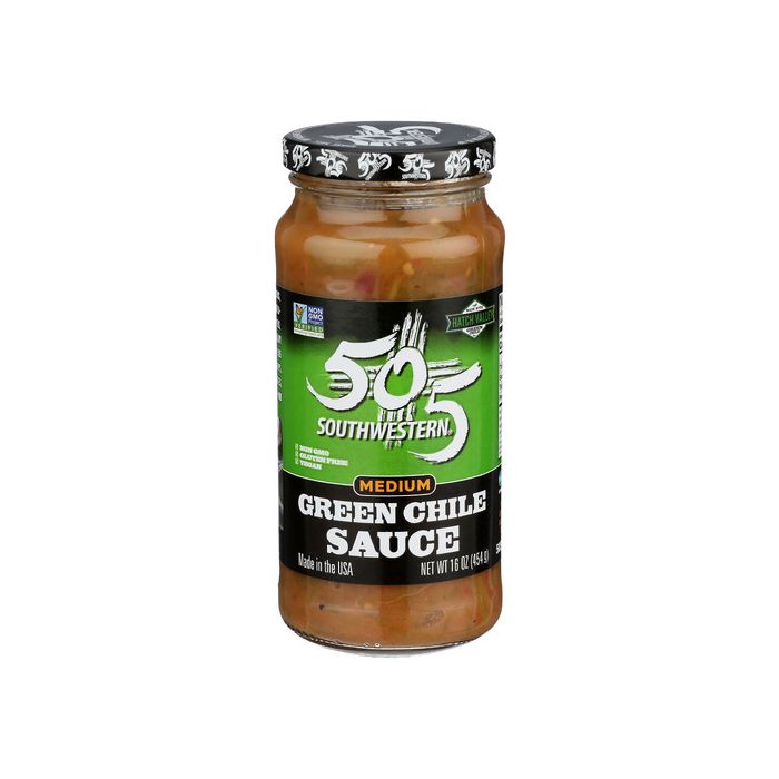 505 SOUTHWESTERN: Green Chile Sauce Medium, 16 oz