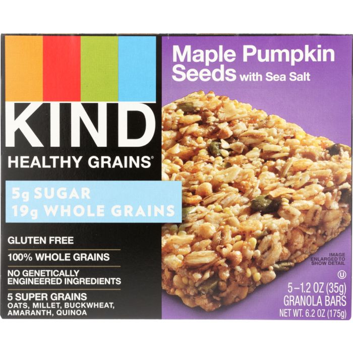 KIND: Healthy Grains Granola Bars Maple Pumpkin Seeds with Sea Salt 5 Count, 6.2 oz