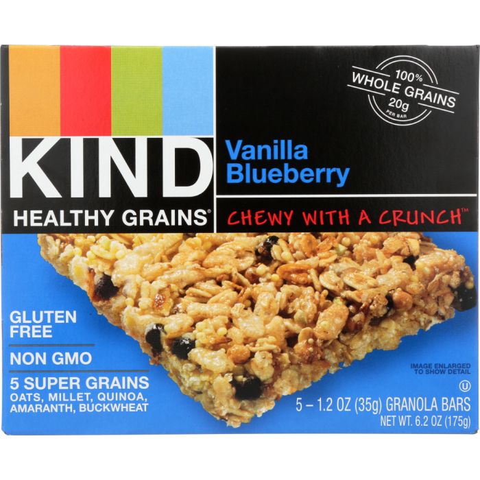 KIND: Healthy Grains Granola Bars Vanilla Blueberry 5 Count, 6.2 oz