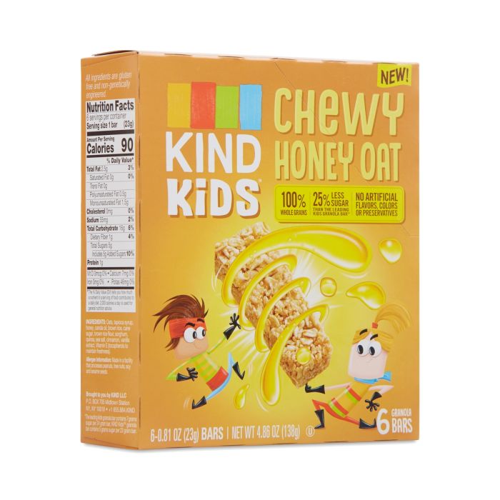 KIND: Kids Bar Chewy Honey Oat 6 Bars, 4.86 oz