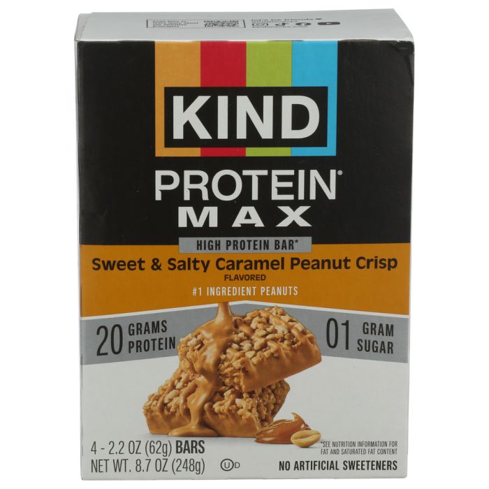 KIND: Protein MAX Sweet and Salty Caramel Peanut Crisp Protein Bar, 8.75 oz