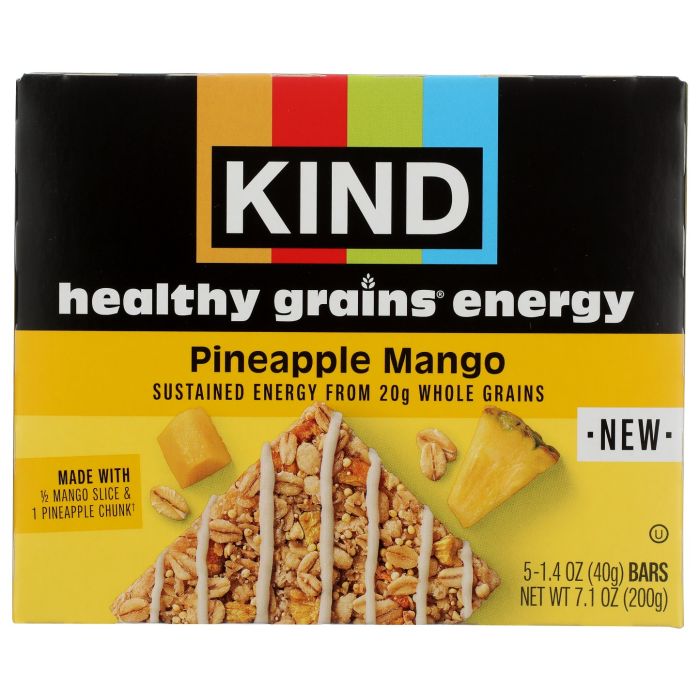 KIND: Pineapple Mango Healthy Grains Energy Bars 5count, 7.1 oz