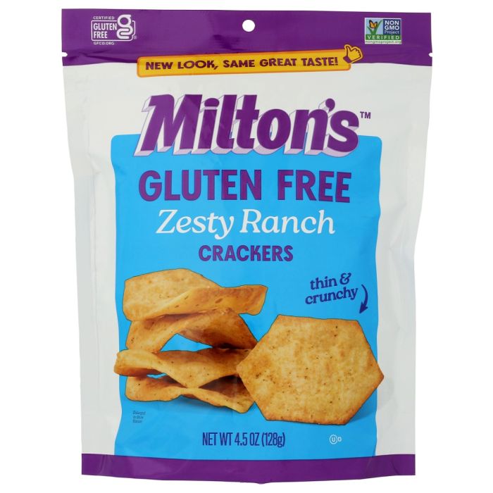 MILTONS: Zesty Ranch Gluten Free Crackers, 4.5 oz