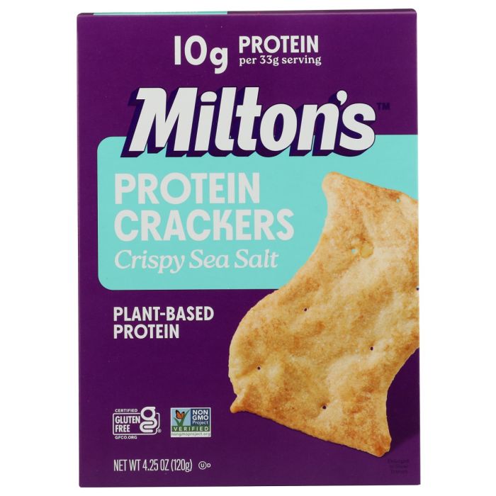 MILTONS: Crispy Sea Salt Protein Crackers, 4.25 oz