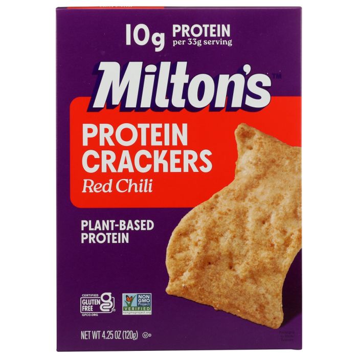 MILTONS: Red Chili Protein Crackers, 4.25 oz