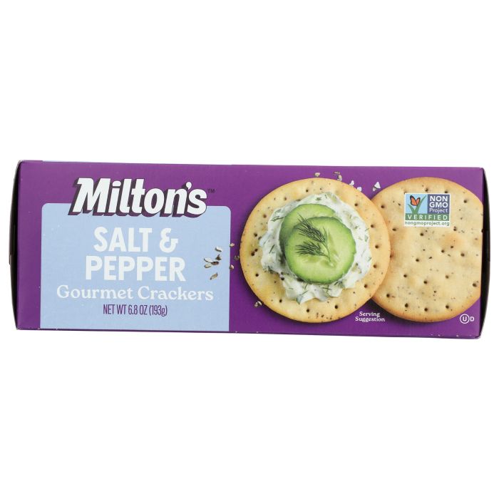 MILTON'S: Salt And Pepper Gourmet Crackers, 6.8 oz