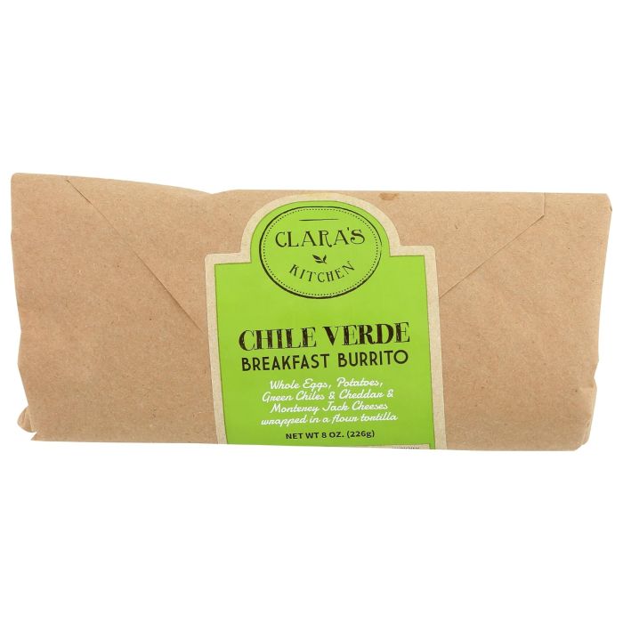 CLARAS KITCHEN: Chile Verde Breakfast Burrito, 8 oz