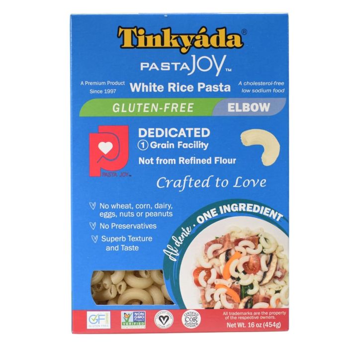 TINKYADA: Gluten Free White Rice Elbow Pasta, 16 oz