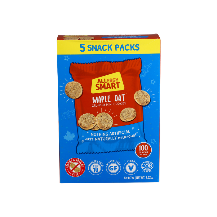 ALLERGY SMART: Maple Oat Mini Cookies 5 pack, 3.52 oz