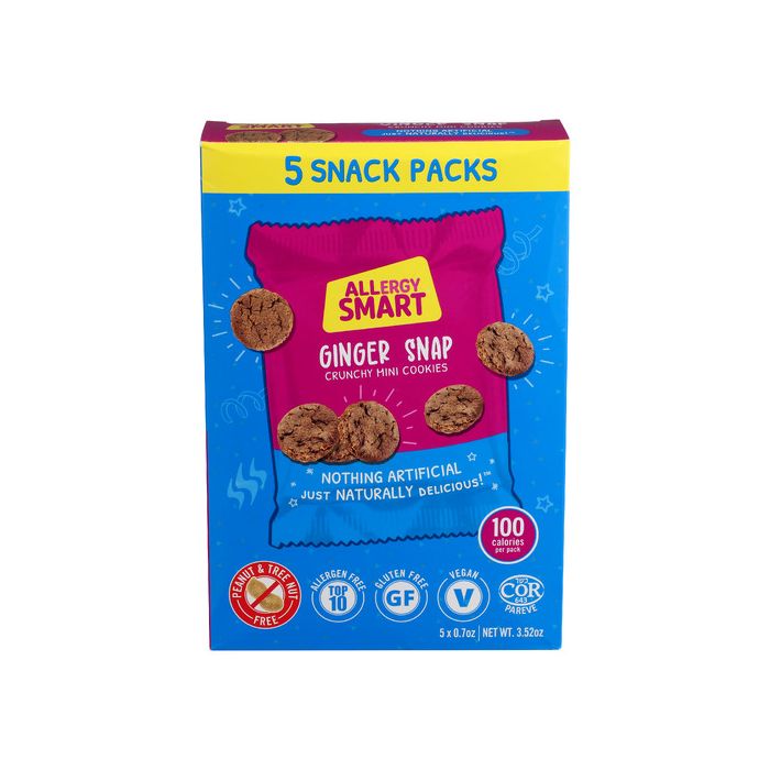 ALLERGY SMART: Ginger Snap Mini Cookies 5 pack, 3.52 oz
