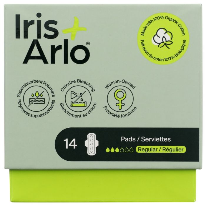 IRIS PLUS ARLO: Organic Regular Cotton Pads, 14 ea