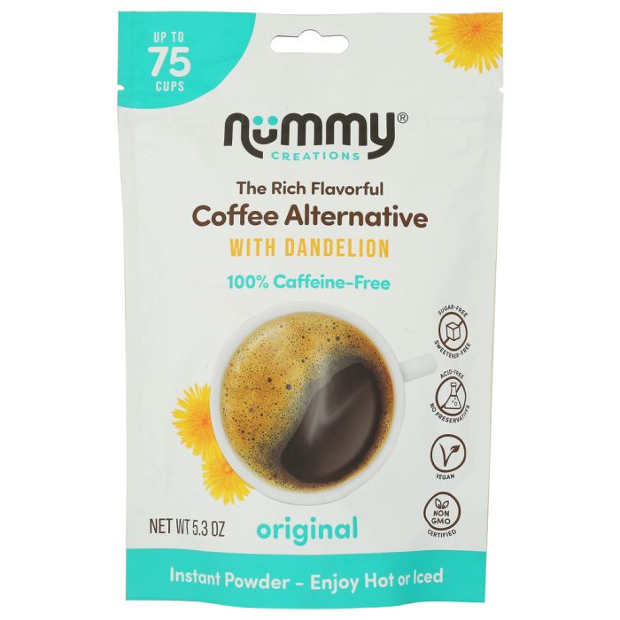 NUMMY CREATIONS: Caffeine Free Coffee Alternative Original With Dandelion, 5.3 oz
