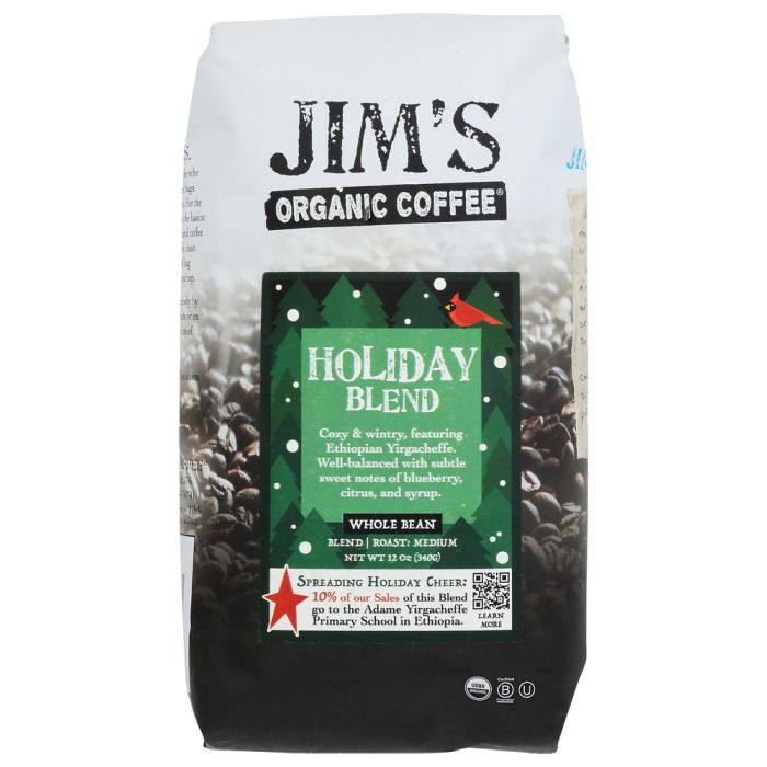 JIMS ORGANIC COFFEE: Holiday Blend, 12 oz