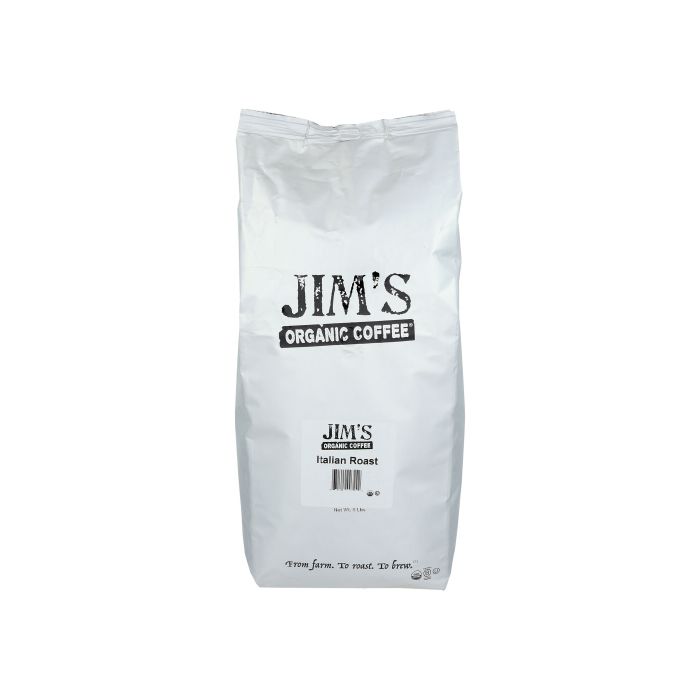 JIMS ORGANIC COFFEE: Organic Italian Roast Whole Bean Coffee, 5 lb