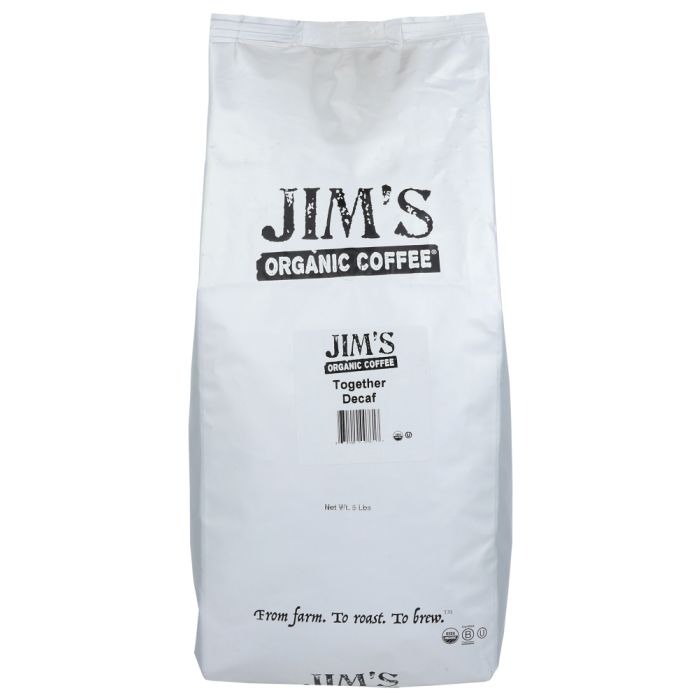 JIMS ORGANIC COFFEE: Organic Together Decaf Coffee, 5 lb
