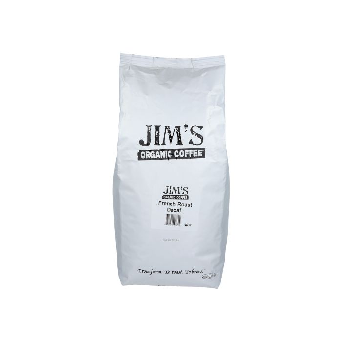 JIMS ORGANIC COFFEE: Organic French Roast Decaf Coffee, 5 lb