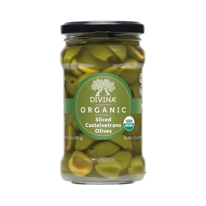 DIVINA: Organic Sliced Castelvetrano Olives, 5.3 oz