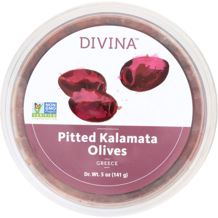 DIVINA: Olive Kalamata Pitted Natural, 5 oz