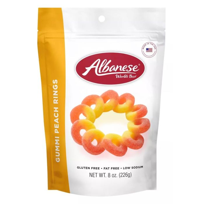 ALBANESE: Gummi Peach Ring, 8 oz