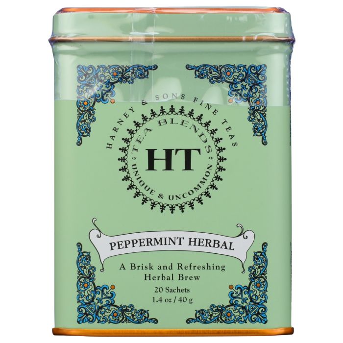 HARNEY & SONS: Peppermint Herbal Tea HT Tin, 20 bg