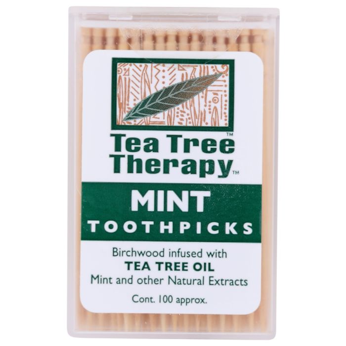 TEA TREE THERAPY: Toothpicks Mint, 100 Toothpicks