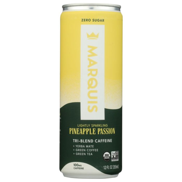 MARQUIS: Natural Energy Drink Pineapple Passion, 12 fo