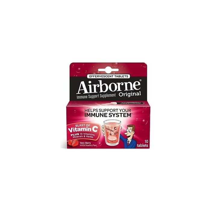AIRBORNE: Effervescent Tablets Very Berry, 10 pc
