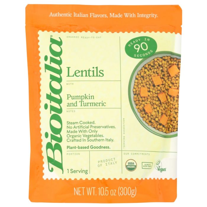 BIOITALIA: Organic Lentils Pumpkin and Turmeric, 10.5 oz