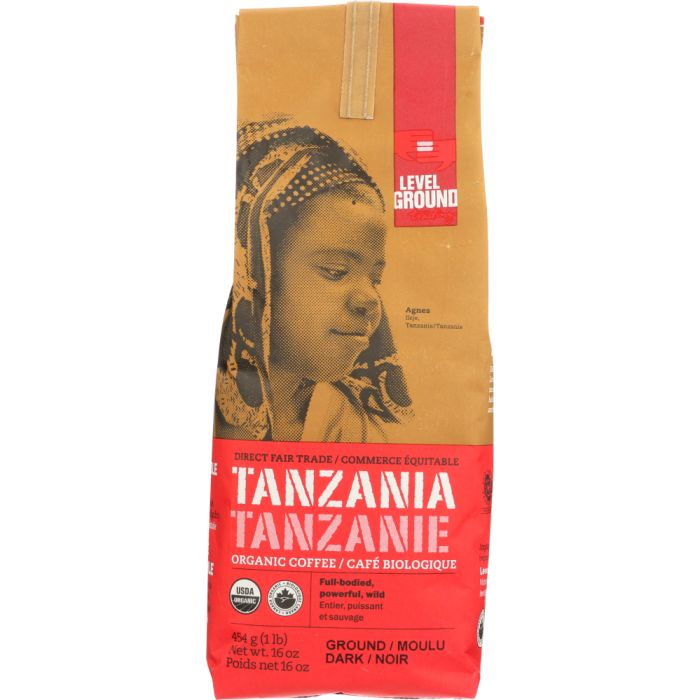 LEVEL GROUND COFFEE: Coffee Ground Tanzania Ground Roast, 1 lb