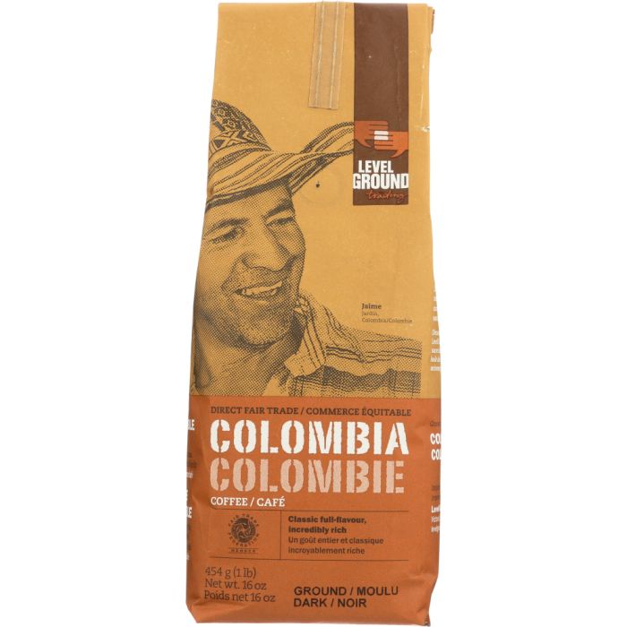 LEVEL GROUND COFFEE: Coffee Ground Columbia Dark Roast, 16 oz