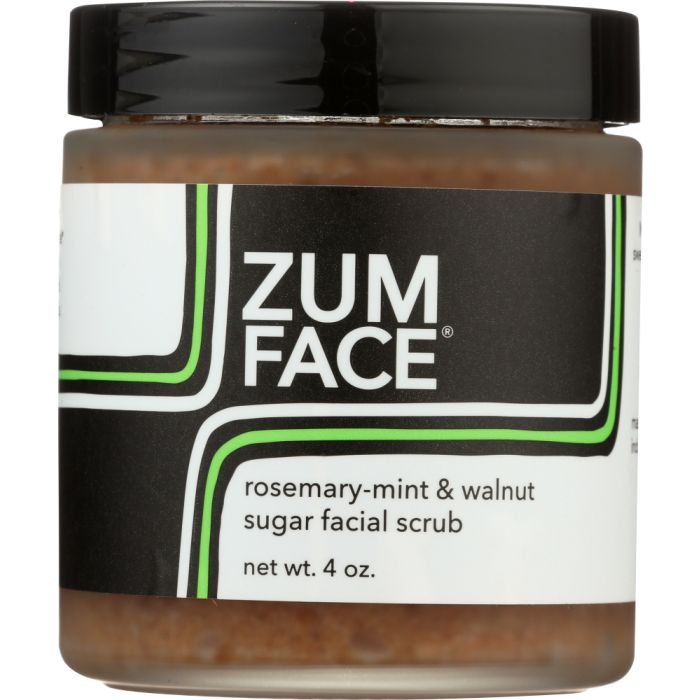 ZUM: Rosemary Mint and Walnut Zum Face Sugar Facial Scrub, 4 oz