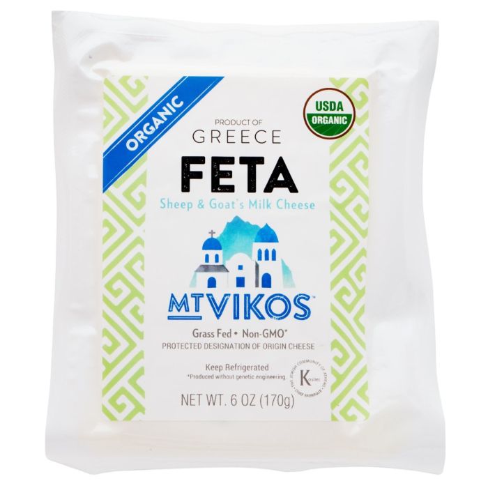 MT VIKOS: Organic Feta Cheese, 6 oz