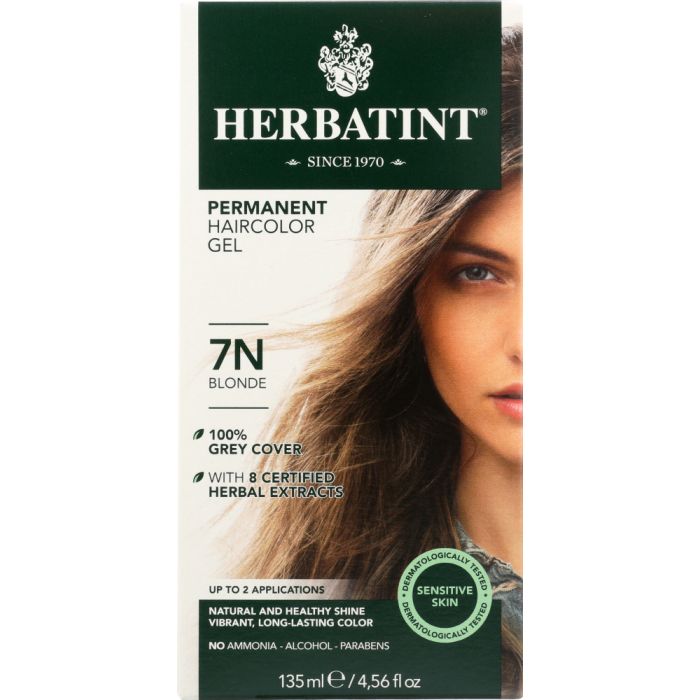 HERBATINT: Permanent Herbal Haircolor Gel 7N Blonde, 4.56 fo