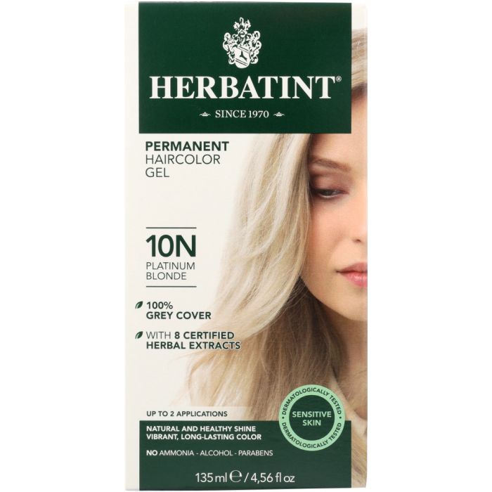 HERBATINT: Permanent Herbal Haircolour Gel 10N Platinum Blonde, 4 oz