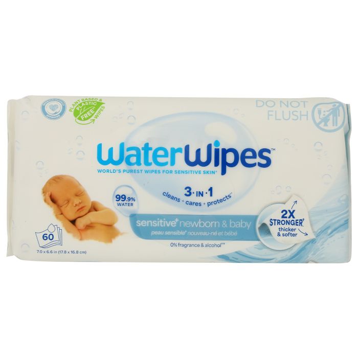 WATERWIPES: Sensitive Newborn and Baby Wipes 60Pc, 1 ea