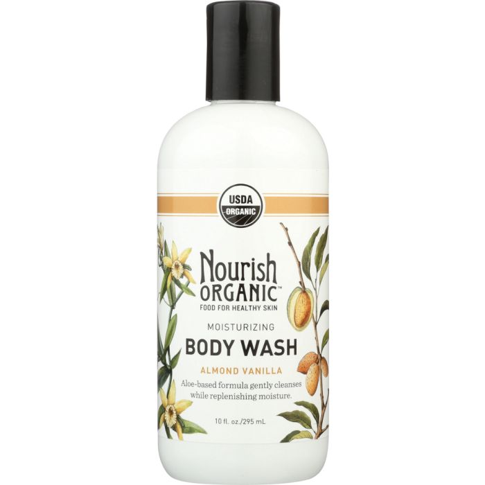 NOURISH: Organic Body Wash Almond Vanilla, 10 oz