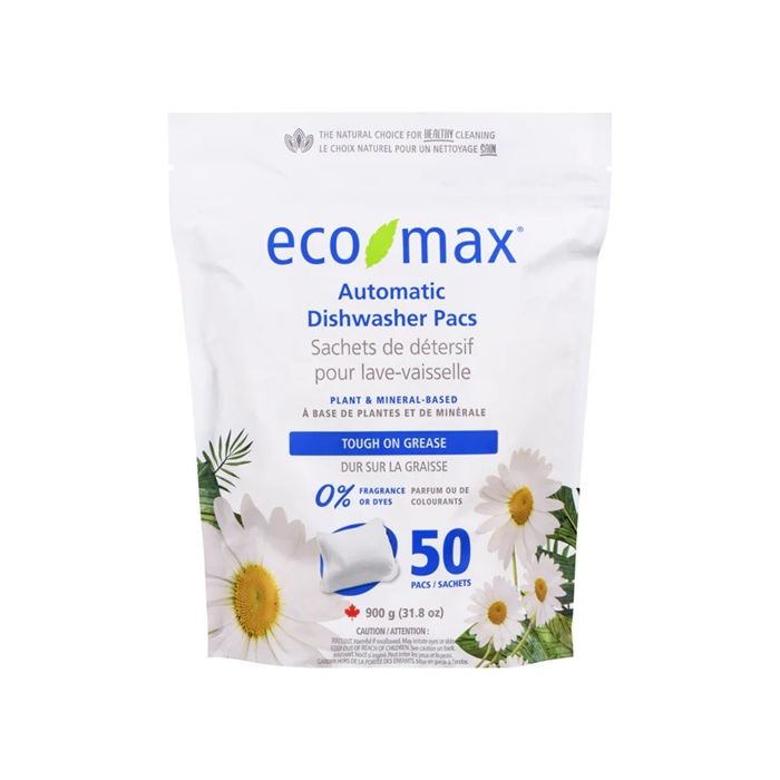 ECO MAX: Fragrance-Free Automatic Dishwasher Pacs, 50 ea