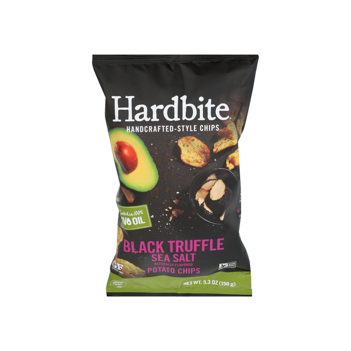 HARDBITE: Black Truffle Sea Salt Flavored Potato Chips, 5.3 oz