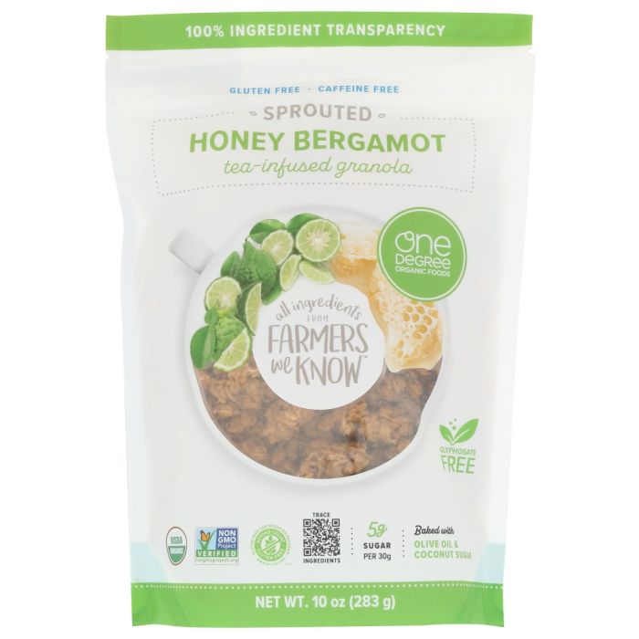 ONE DEGREE: Honey Bergamot Tea Infused Granola, 10 oz