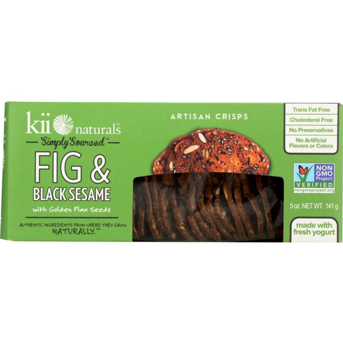 KII NATURALS: Fig & Black Sesame with Golden Flax Seeds Crisps, 5 oz