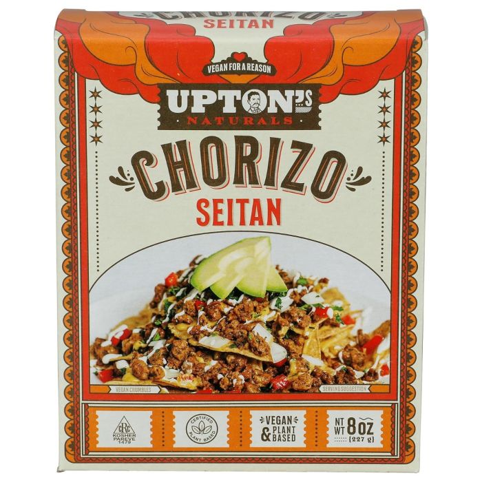 UPTONS NATURALS: Chorizo Seitan, 8 oz