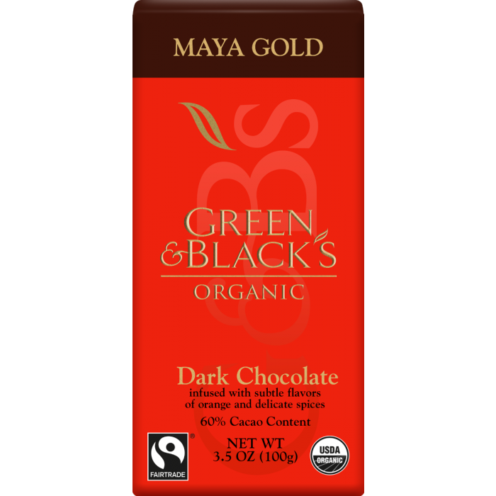 GREEN & BLACKS: Organic Maya Gold Dark Chocolate Bar 60% Cacao, 3.5 oz