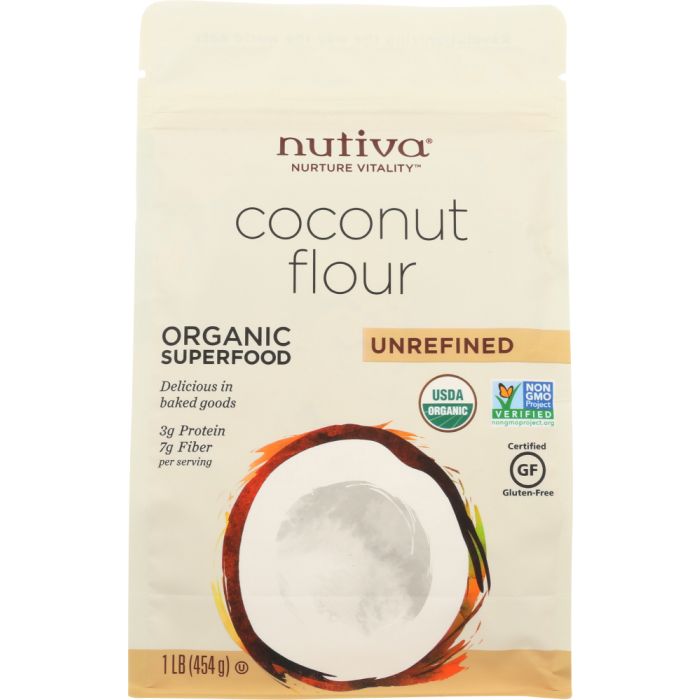 NUTIVA: Organic Coconut Flour Gluten-Free, 1 lb