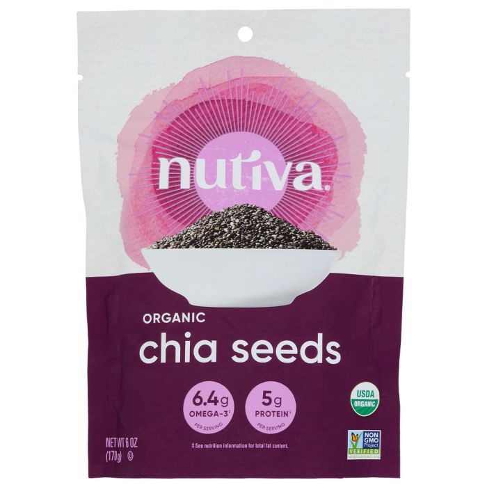 NUTIVA: Organic Chia Seed Black, 6 oz