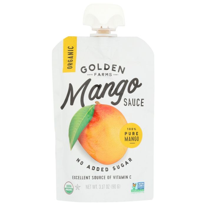 GOLDEN FARMS: Organic Mango Sauce Squeeze Pouch, 3.17 oz