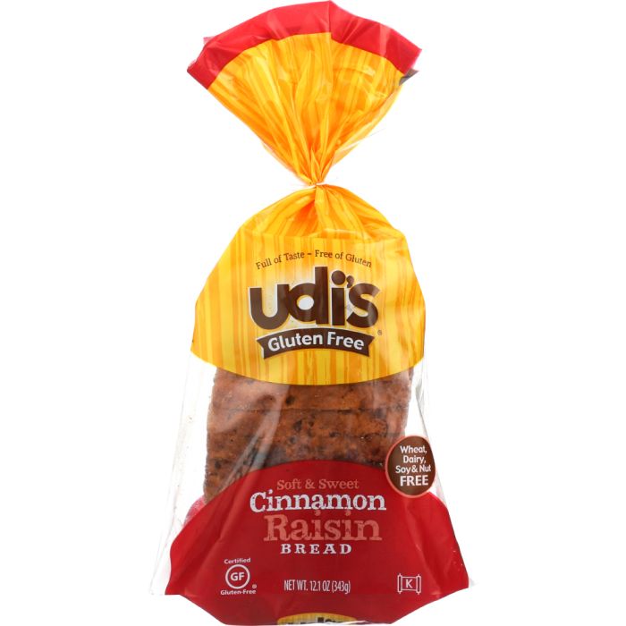 UDIS: Gluten Free Cinnamon Raisin Bread, 12.1 Oz