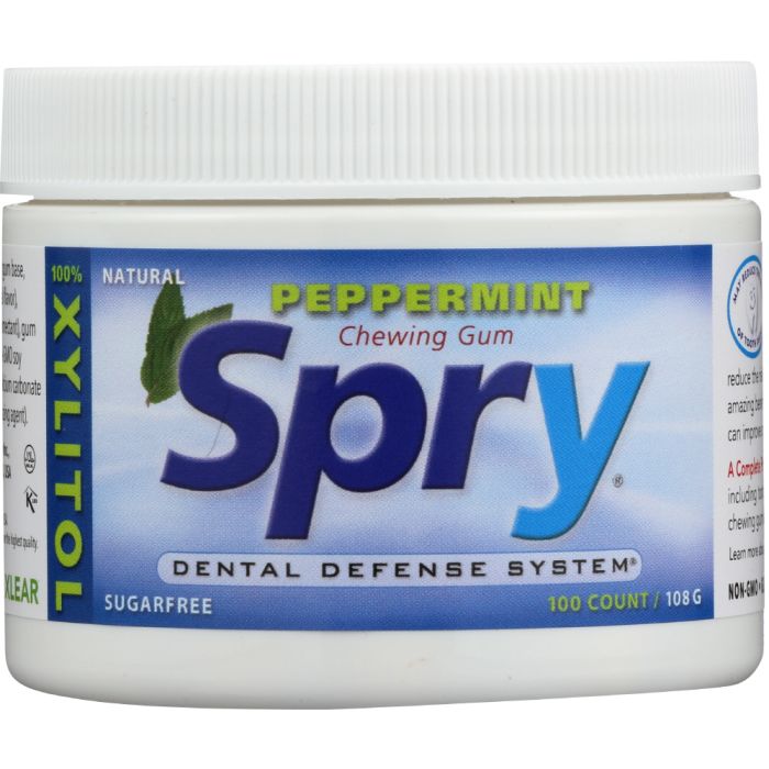 SPRY: Peppermint Chewing Gum 100 Pieces, 108 Gm